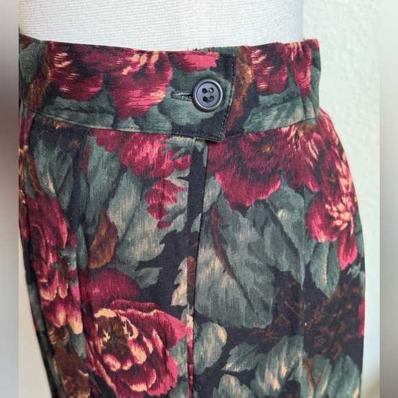 Vintage Floral Midi Skirt 100% Rayon academia indie sleaze - Picture 7 of 8
